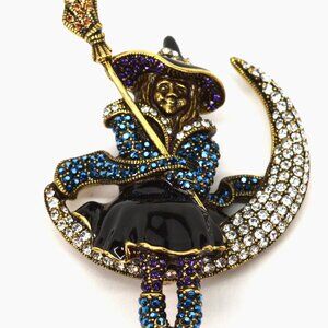 Heidi Daus Halloween Heidi to the Moon Brooch Pin NEW IN BOX